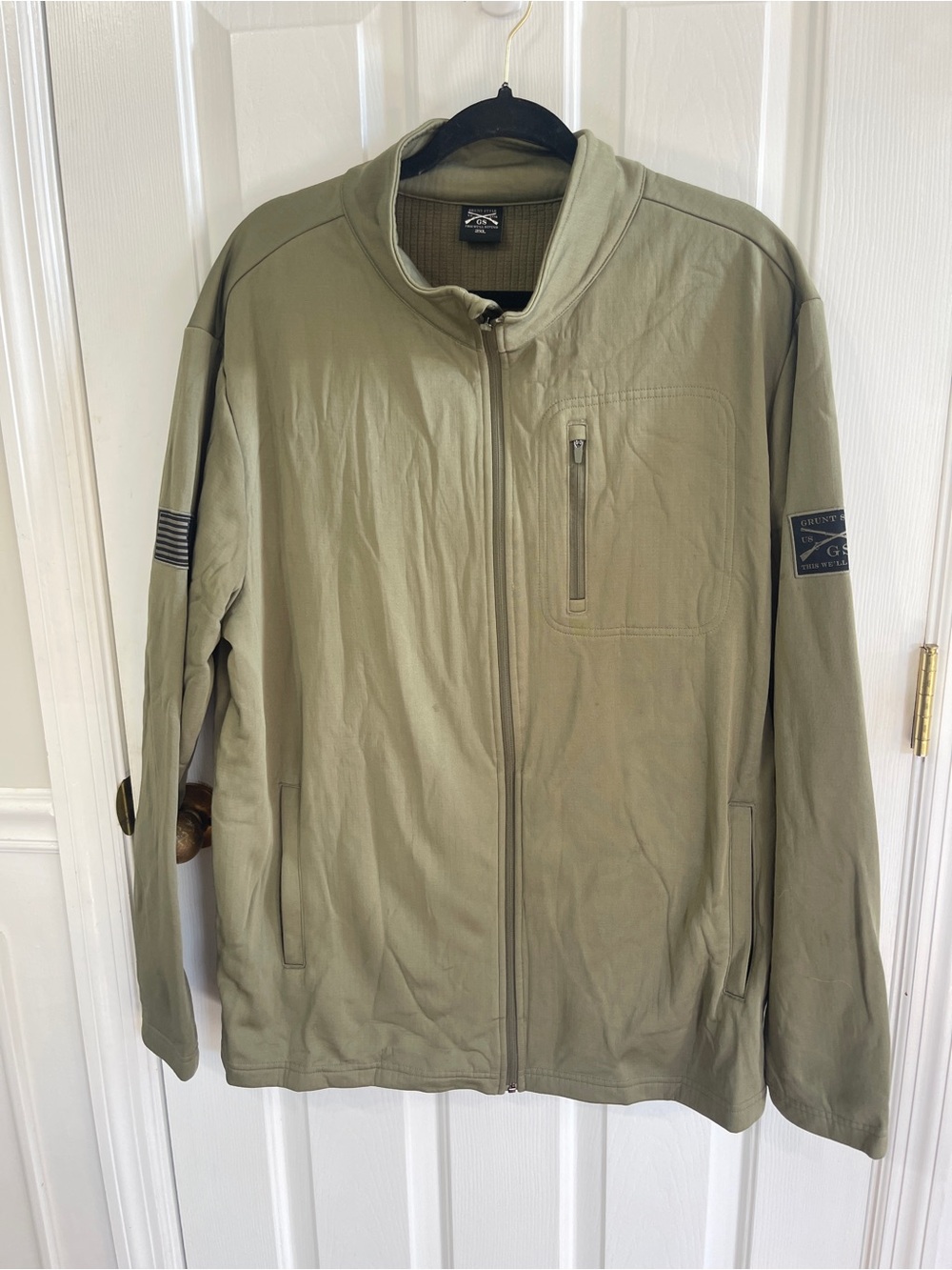Grunt Style - 2x Tactical Olive Green Full zip Jacket - Patriotic USA